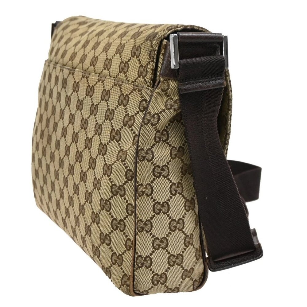 GUCCI GG Pattern Crossbody Messenger Bag Canvas Leather Beige Brown SHW 36KC013 - Picture 4 of 16